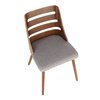 Lumisource Trevi Dining/Accent Chair in Walnut with Grey Fabric CH-TRV WL+GY